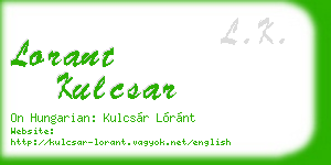 lorant kulcsar business card