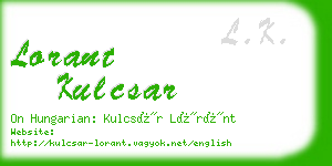 lorant kulcsar business card